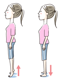かかと落としの方法の図解