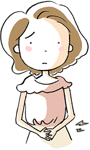 おなかが痛い様子
